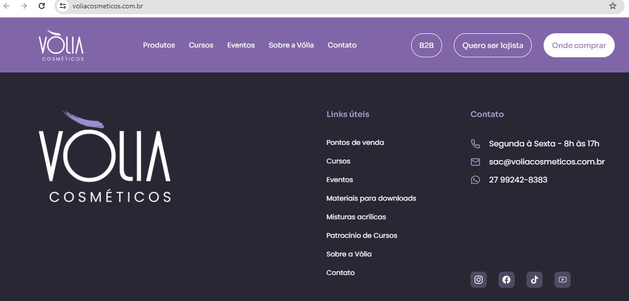 navegação do site