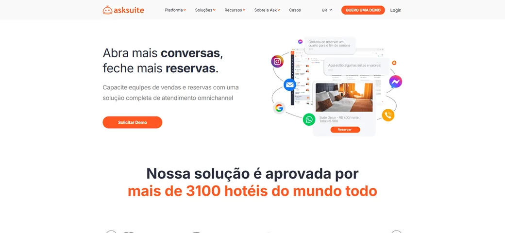Site corporativo desenvolvido para a Asksuite