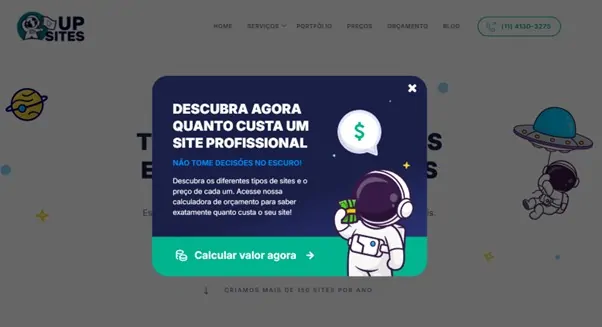 o que é modal em web design