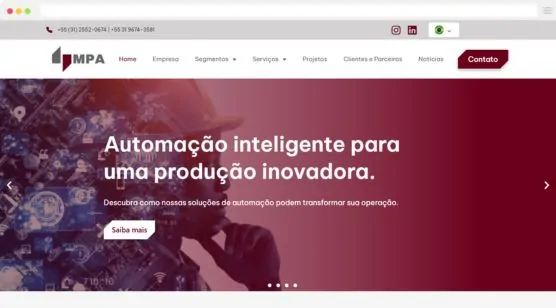 criação de site para empresa de automação industrial
